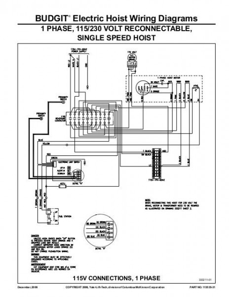 BudgitÃÂ® Electric Hoist Wiring Diagrams
